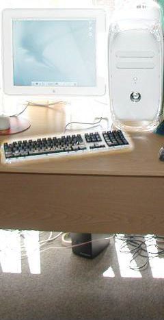 An Apple G4 - funky transparent rounded computer