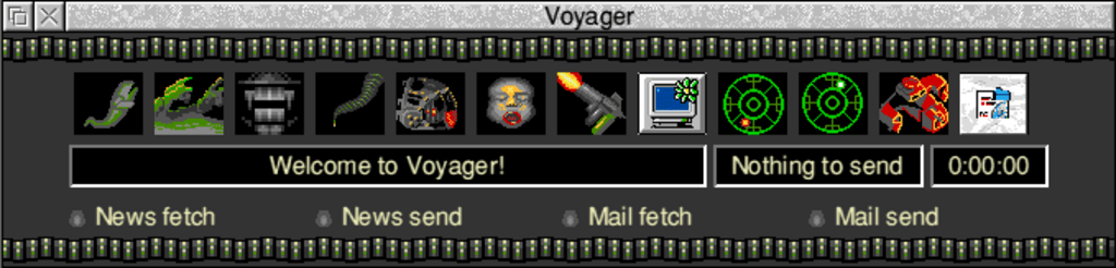 Voyager re-styled so the icons look like something from the movie Alien.