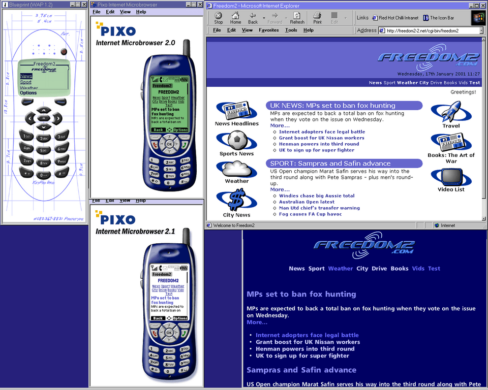 A website running on many types of devices - very old mobile phones and web browsers
