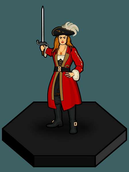 A female pirate with a fancy sword