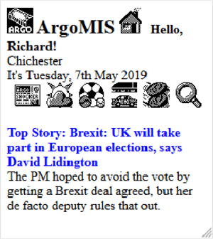 Argo MIS with working news - but it's Brexit news so let's not read it.