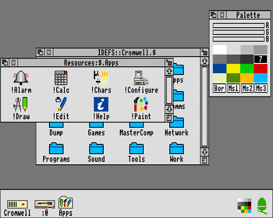 Some simple filer windows and the palette utility from RO3