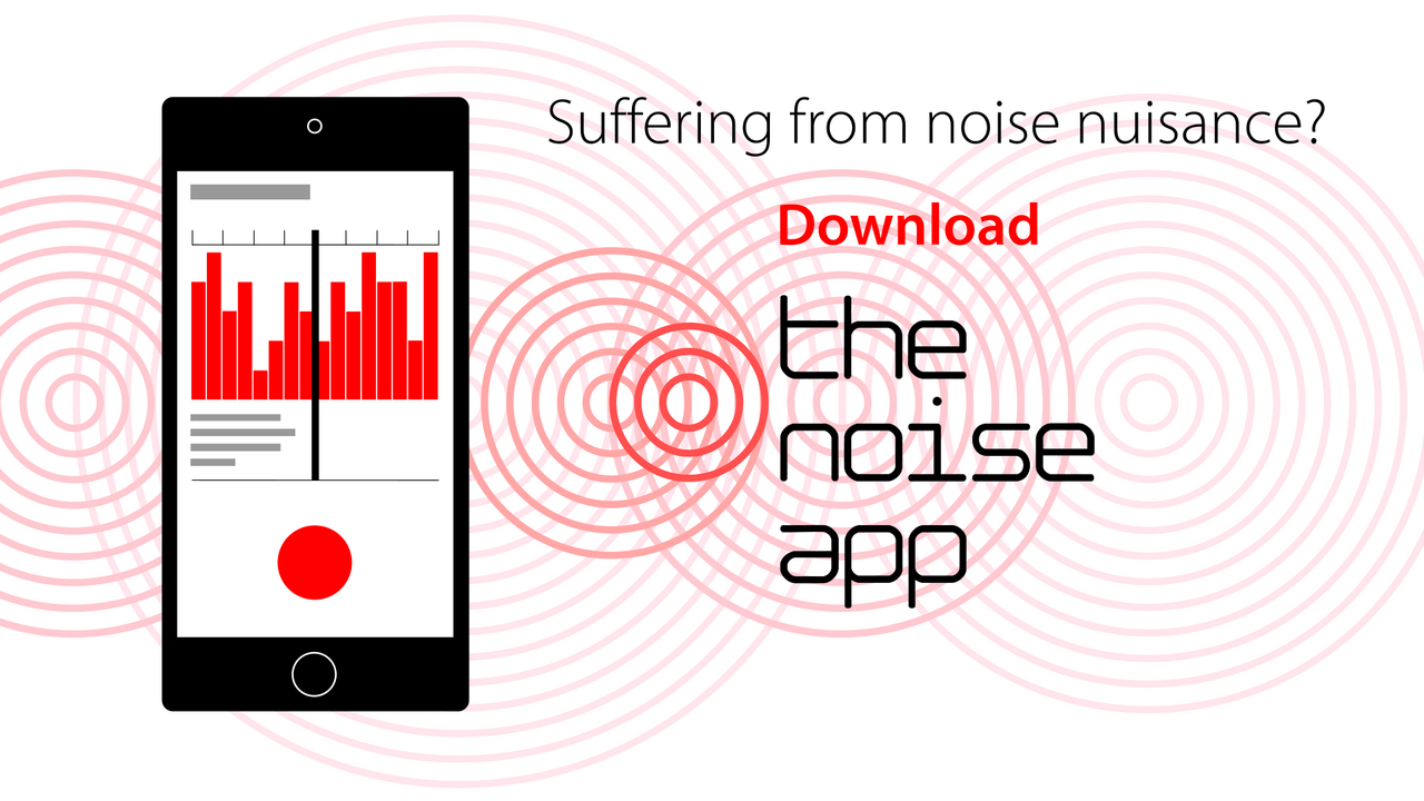 Screen5 - an advert for an app that allows you to record noise nuisance for evidence in a complaint