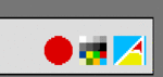 The left hand side of the task bar, showing the palette and task manager icons